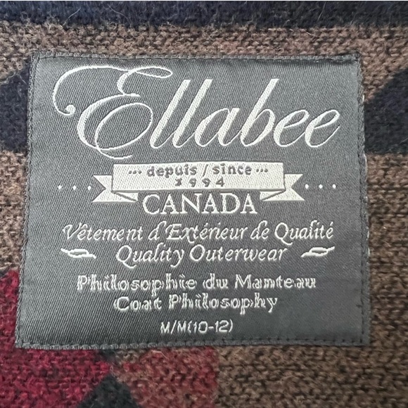 ELLABEE | Aztec print wool blend hooded thick lined fall winter warm coat jacket - Picture 16 of 16